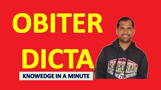 OBITER DICTA OBITER DICTUM  Knowledge in a Minute  One Minute Video to Know a Concept [upl. by Parrott110]