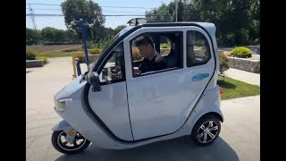 Kabinenroller Cruise führerscheinfrei kleine Probefahrt Test 2545 kmh Heizung EMobil Elektromobil [upl. by Laro946]