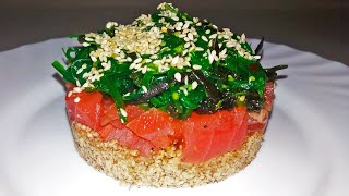 Wakame Seaweed Salad with Tuna  Healthy [upl. by Lseil]