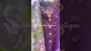 Fashion Icon Boutique Stitched Elegant Purple Dress  Collar Neck Design With Laces And Button [upl. by Satterlee]