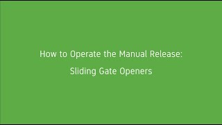 How to operate your Merlin sliding gate opener Slide 600 manually [upl. by Ginsberg460]