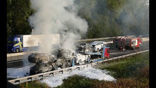 LKW Brand auf der A5 [upl. by Adnwahsal709]