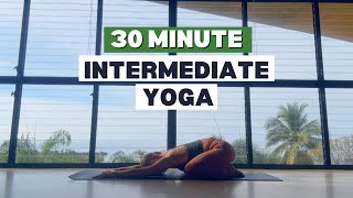 30 Min Intermediate Vinyasa Yoga [upl. by Nosnehpets]