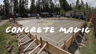 Place and finish concrete garage slab in 3 minutes [upl. by Landel]