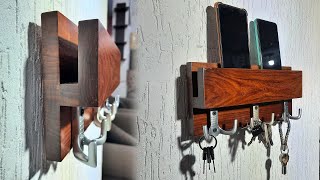 Organize Your Entryway with a Stylish DIY Wooden Key and Phone Holder [upl. by Okire]