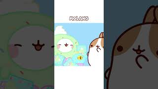 Molang Dan Piu Piu Makan CUPCAKE molang kartunanak shorts shortsfeed [upl. by Adnahsar]