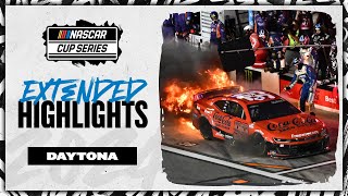 NASCAR Official Extended Highlights Daytonas wild night produces an exciting overtime finish [upl. by Adah]