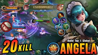 20 Kills Angela with Marksman Build 100 Deadly  Build Top 1 Global Angela  MLBB [upl. by Jeri360]