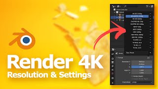 How to render 4K resolution in Blender settings for image and animation [upl. by Neehs319]