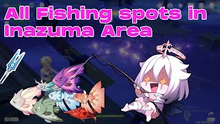 All Fishing spots in Inazuma area  genshin impact [upl. by Scot]