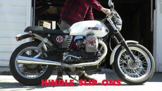 MOTO GUZZI V7 x HINDLE EXHAUST [upl. by Saberhagen]