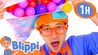 Blippi Learns Colors with Colorballs and Machines  1 HOUR OF BLIPPI TOYS [upl. by Colwell]