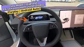 New 2024 Tesla Model 3 Highland 96inch Instrument Cluster Display Carplay  Android Auto [upl. by Hevak]