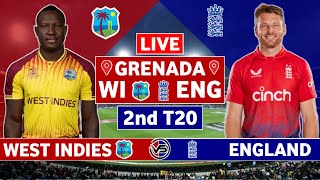 West Indies vs England 2nd T20 Live Scores  WI vs ENG 2nd T20 Live Scores amp Commentary [upl. by Olen229]