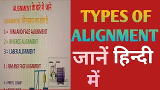 TYPES OF ALIGNMENT के बारे मे जाने हिन्दी में Millwright Mech tech [upl. by Otsugua]