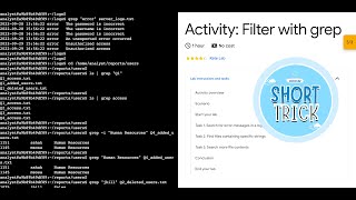 Activity Filter with grep  qwiklabs  coursera  With Explanation🗣️ [upl. by Klehm]