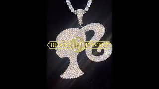 The Baddie  Ponytail Baby Doll VVS Diamond CZ Iced Blinged Out Necklace  by BLINGJEWELZCom [upl. by Shell]