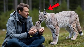 A Lynx Gave Her Cub To A Man And Began To Cry Then He Did Something Incredible [upl. by Nawaj]