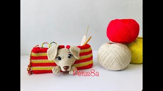 Estuche en crochet para ganchos lapiceros y mucho más amigurumis by Petus material para realizarlo [upl. by Irehs]