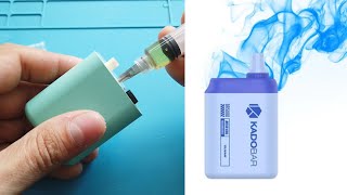 How to Open and Refill VAPE KADOBAR BR5000 Rechargeable disposable cigarette Multiple Use tutorial [upl. by Rramaj]