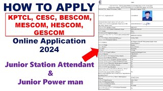 Junior powerman amp Junior station Attendant Online application kptcl [upl. by Caiaphas]