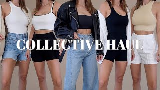 SPRING COLLECTIVE HAUL amp TRYON  Elwood Agolde Revolve Zara amp Nordstrom [upl. by Chelton]