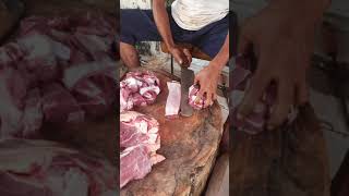 Most Amazing Giant Black Ox Solid Beef Smooth Cutting Skill By Expert Butcher In BD Meat Market [upl. by Dlarej]