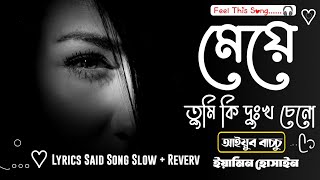 মেয়ে তুমি কি দুঃখ চেনো  আইয়ুব বাচ্চু  Maya lyrics song slowreverv banglasadsong2024 song [upl. by Tirreg]