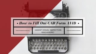 How to Fill Out AVID Form Agent Visual Inspection Disclosure [upl. by Nahshu726]