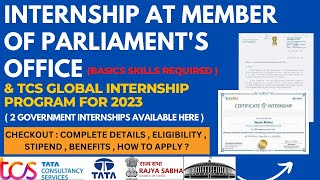 Internship at Member of Parliament Rajya Sabha  2 Government Internships  TATA Internship [upl. by Euqinay637]