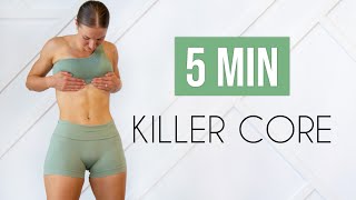 5 MIN TOTAL CORE BURN WORKOUT No Equipment [upl. by Gibbon]