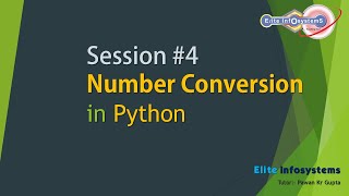 Session 4  Number Conversion and Function in Python  Hindi [upl. by Alegnasor182]