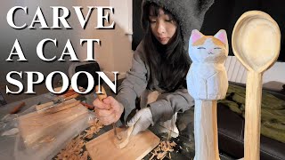 Carving A Cat Spoon [upl. by Ditter]