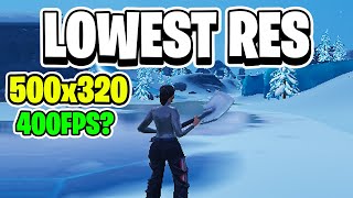 The Lowest Resolution in Fortnite 500x320 Fortnite Chapter 4 INSANE RES [upl. by Hersh765]