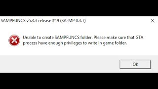 Как исправить ошибку sampfuncs quotUnable to create SAMPFUNCS folderquot [upl. by Wrennie]