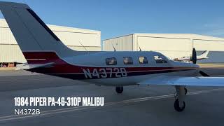 N4372B  1984 Piper PA46310P Malibu for sale [upl. by Airretal]