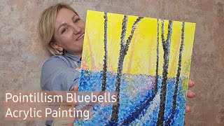 7 Pointillism Bluebells Acrylic Painting [upl. by Drof]