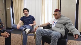 Sfera Ebbasta ascolta la sua stessa canzone durante un intervista [upl. by Yniar]