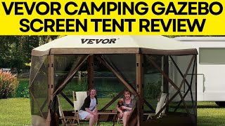 VEVOR 10x10ft Camping Gazebo Screen Tent Review [upl. by Kaczer625]