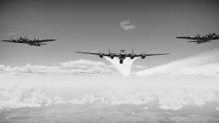 Lonely AVRO Shackleton escorts the mighty 8th on a raid into France  BW version [upl. by Lorsung]