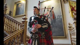 Scottish Castle Bagpipes Roddy The Piper at Birkhill Castle [upl. by Ley]