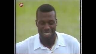 Famous cricket fight CURTLY AMBROSE vs STEVE WAUGH Trinidad 1995 3rd test [upl. by Adnilem363]