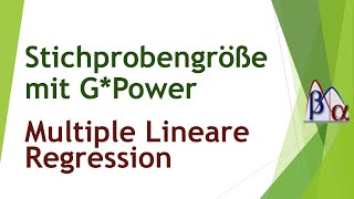 Stichprobengröße bei der multiplen linearen Regression mit GPower [upl. by Setarcos]