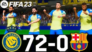 FIFA 23  MESSI RONALDO MBAPPE NEYMAR ALL STARS PLAYS TOGETHER  Al NASSR 720 FC BARCELONA [upl. by Nueormahc]