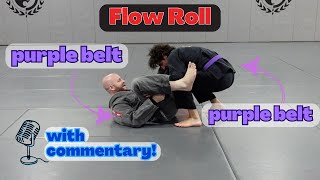 Narrated BJJ Flow Roll with Tips between Two Purple Belts with Lo Fi [upl. by Cyprio]