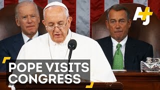 Pope Francis Visits Congress Working Both Republicans amp Democrats [upl. by Llenrag808]