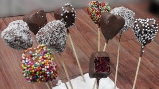 Heart Cake Pops  Red Velvet Cake  Valentines Day Special [upl. by Nnaillij802]