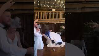 Table Falls on its Own While Groom Fixes Microphone at Wedding  1525462 [upl. by Attenaj]