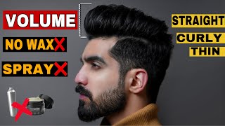 SET HAIR  ZERO DAMAGE NO WAX OR SPRAY  Hair Tutorial for men Hair Volume Powder Mens Hair [upl. by Aiela]