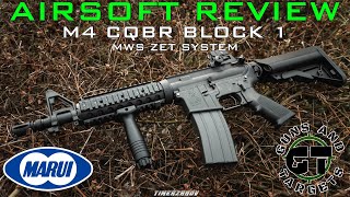 Airsoft Review 75 Tokyo Marui M4 CQBR Block 1 MWS Zet System GBBR FR [upl. by Serrell]